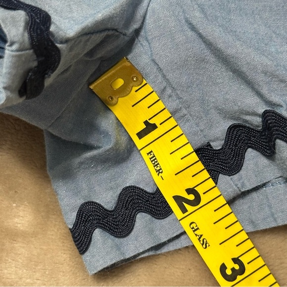 Janie and Jack Chambray Shorts Navy Blue Ric Rac Trim Size 7 - Picture 6 of 7